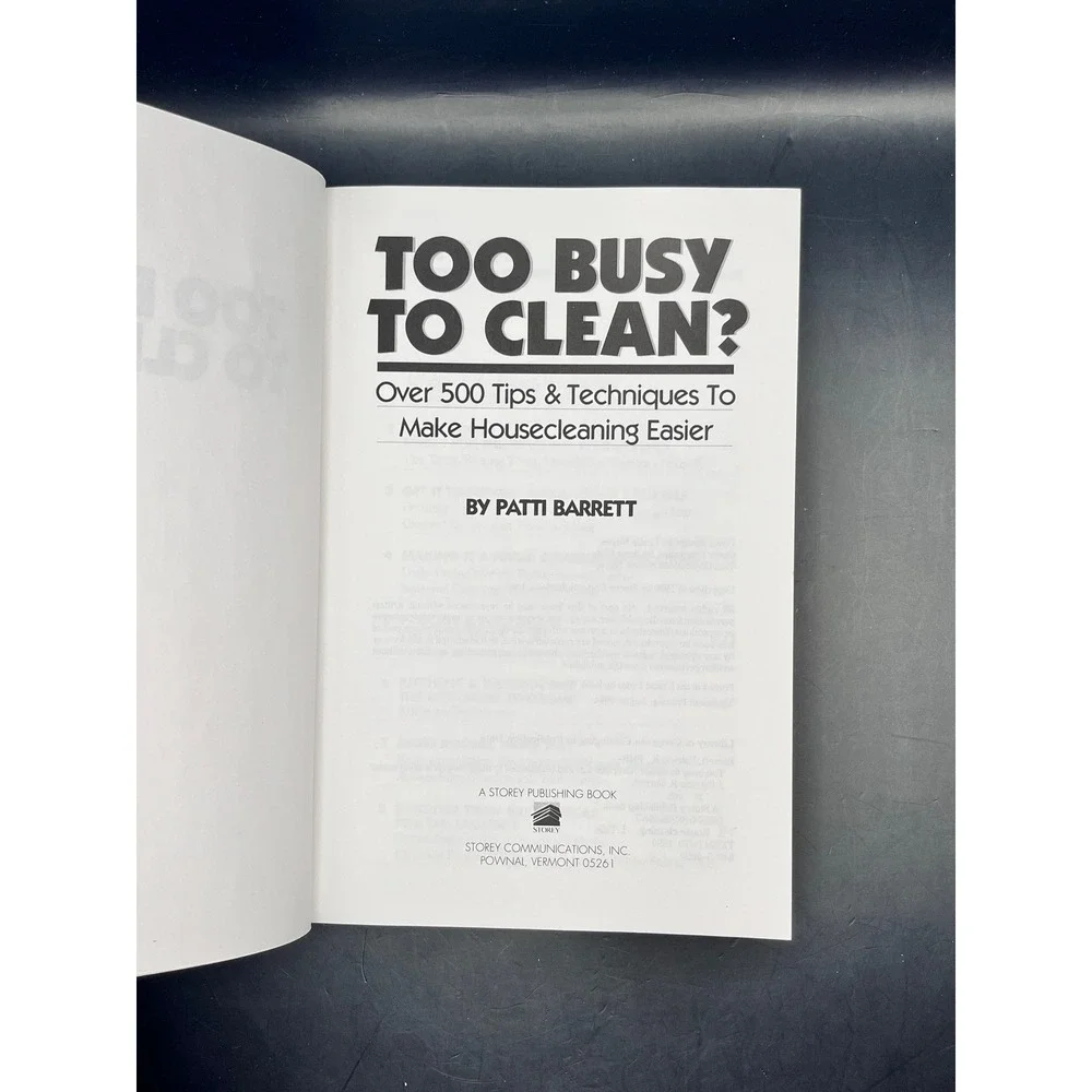 Too Busy To‎ Clean Over 500 Tips Techniques Make Cleaning Easier Book Barrett
